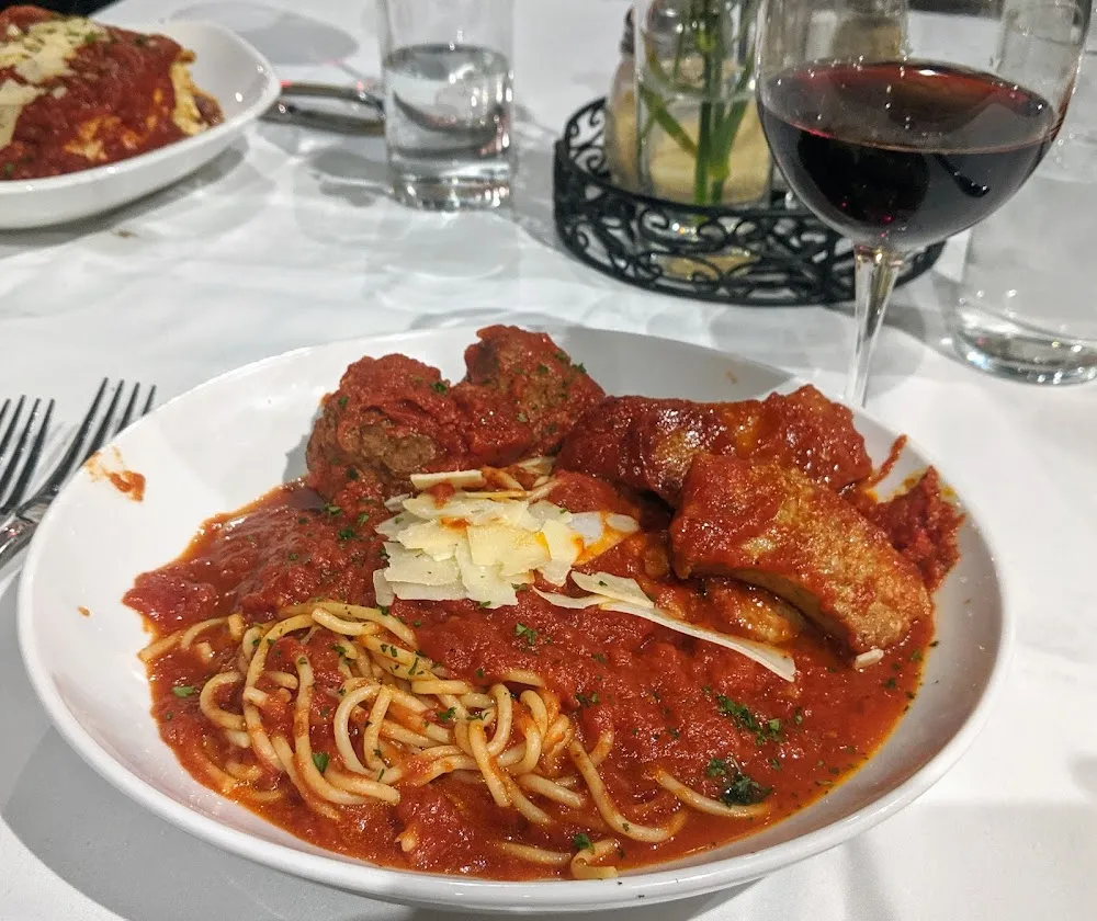 Spaghetti Marinara with Meatball and Sausage